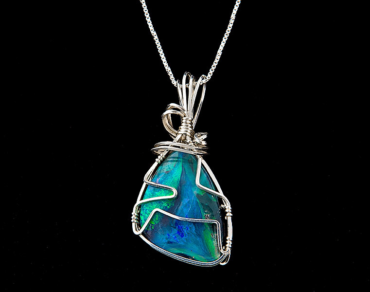 Natural Australian boulder opal necklace