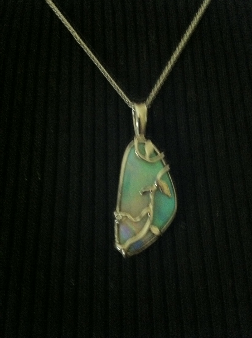 Natural Australian boulder opal necklace
